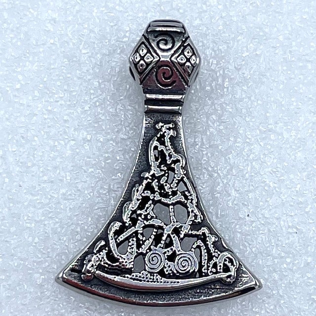 Vikingesmykke Rune-smykke Thors Økse i massiv ædelstål. Fra nordisk