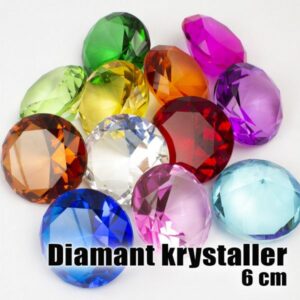 Diamant krystaller, 2 str. fl. farver Kun afhentning