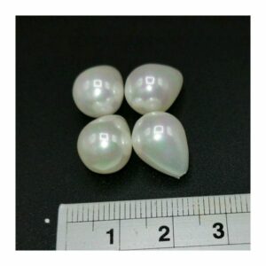 Dråbe-formet anboret shell perle, 10 x 14 mm, 4 stk. pr. enhed.