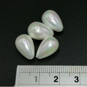 Dråbe-formet anboret shell perle, 9 x 14 mm, 4 stk. pr. enhed.