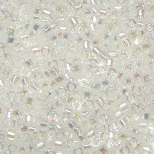 Miyuki Delica perle, str. 11/0. Transparent krystalhvid. 4 gram, DB-51