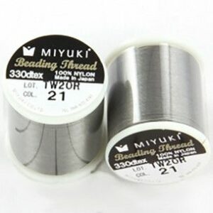 Miyuki perletråd, Mellem grå - 21, 0.2mm, 50m