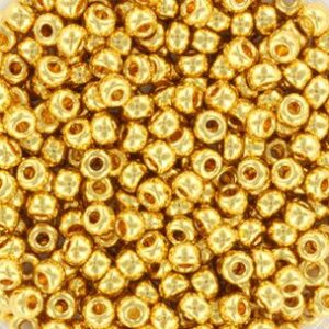 Miyuki seed beads perle 5 gram str. 8/0 / 24 karat guld belagt SB08-191