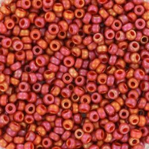 Miyuki seed beads perle, 15 gram str. 11/0 / Regnbue frost cardinal farve