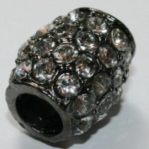 Perletønde med krystaller, gun metal