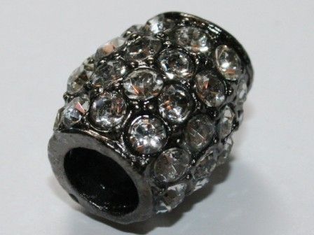 Perletønde med krystaller, gun metal
