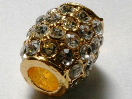 Perletønde med krystaller, guld