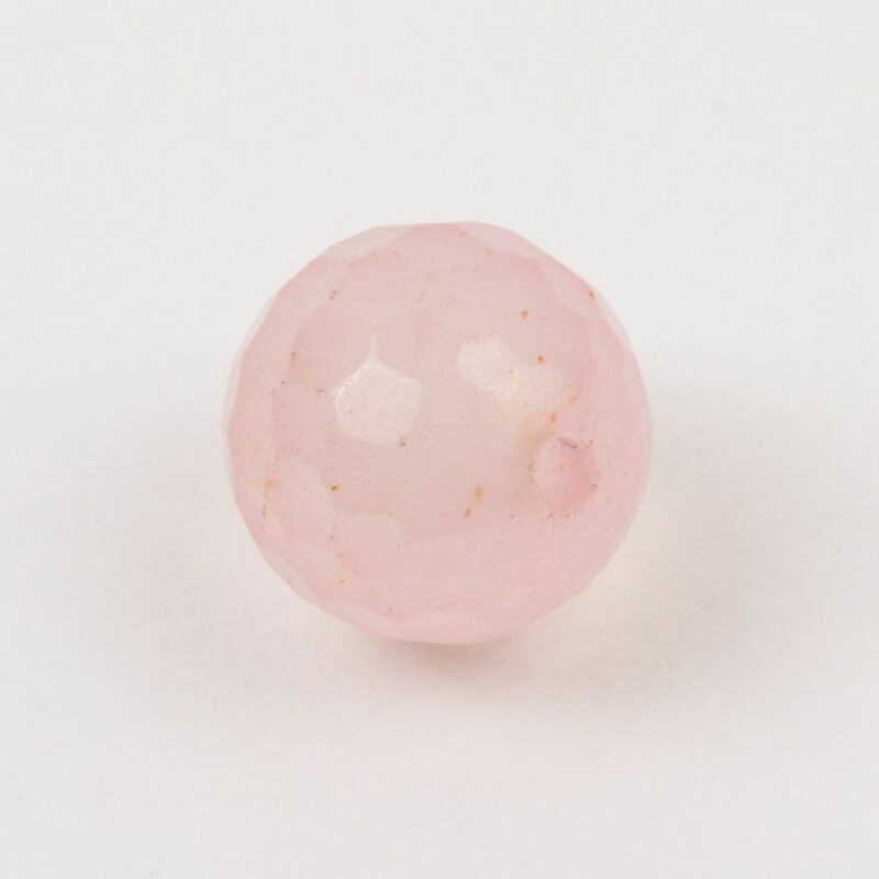 Rosakvartz perle, facet, ca. 12mm, 2stk.