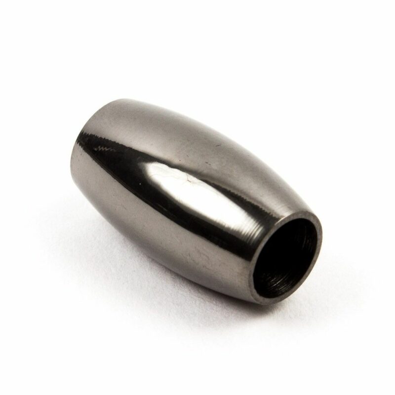 Oval magnetlås i ædelstål, hul 6mm, gun metal