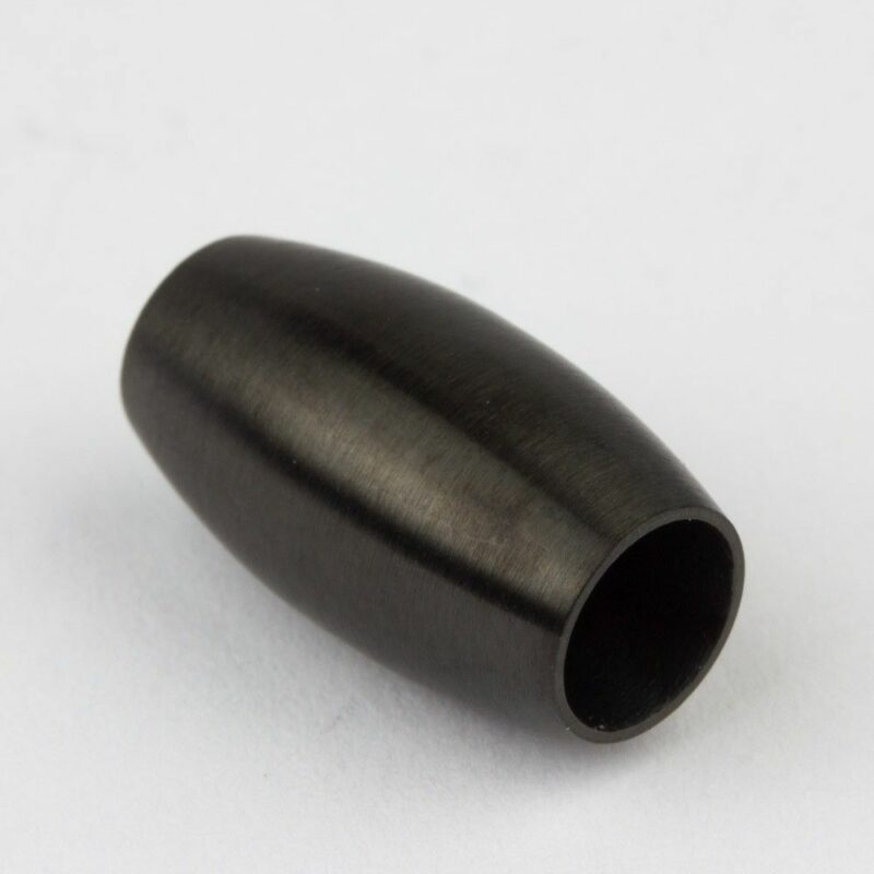 Oval magnetlås i ædelstål, hul 6mm, børstet gun metal