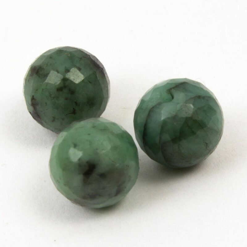 Smaragd, anboret, 10mm, rund, tætfacet, 1stk.