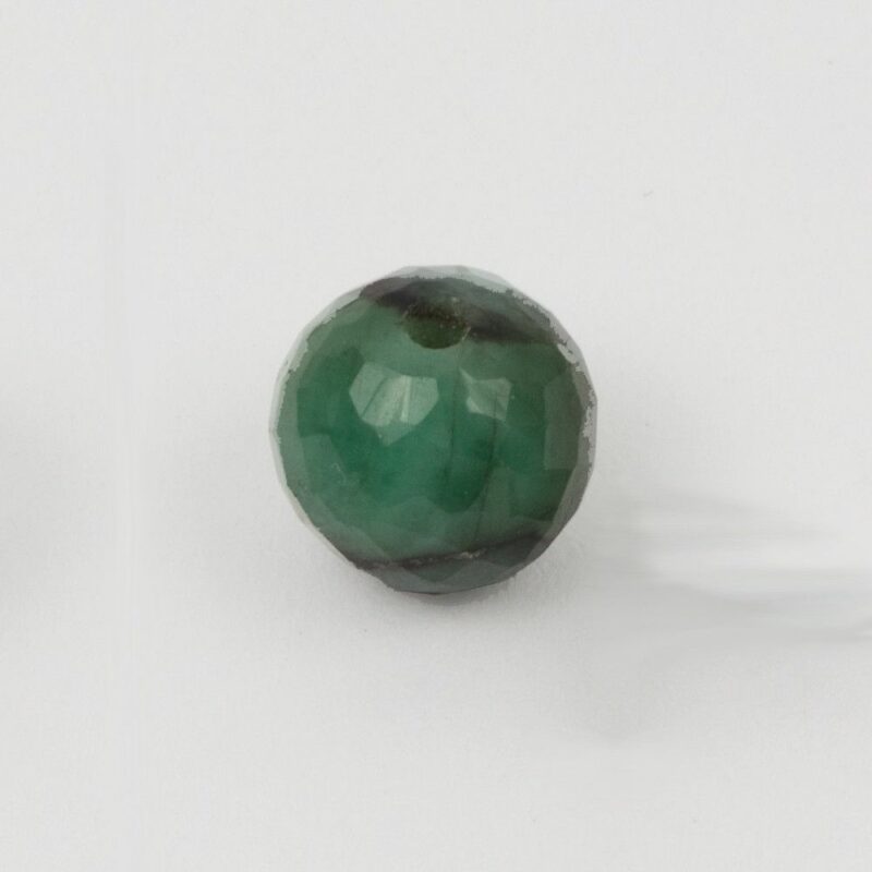 Smaragd, anboret, 8mm, rund, tætfacet, 1stk.