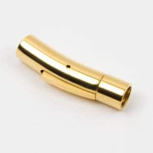 Stål klik-lås/bajonetlås, rund, 5mm, guld