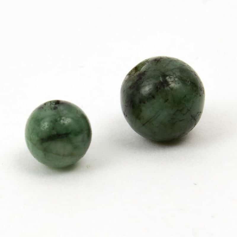 Smaragd, anboret, 6 el. 8mm, rund, 1stk.
