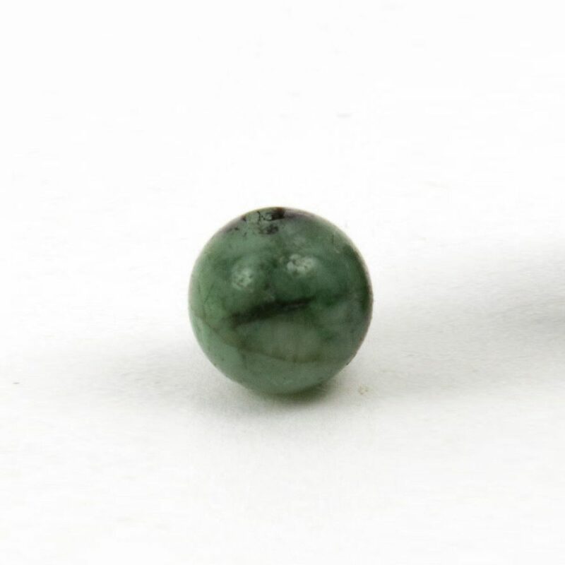Smaragd, anboret, 6mm, rund, 1stk