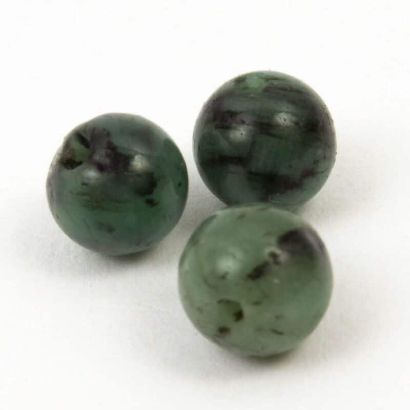 Smaragd, anboret, 6mm, rund, 1stk