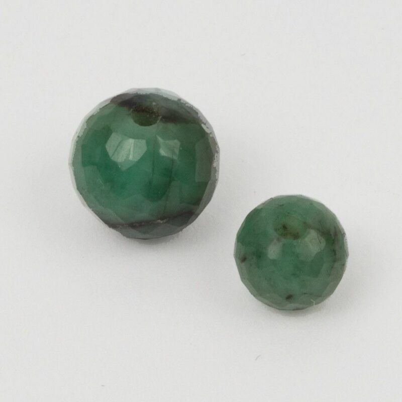 Smaragd, anboret, 6mm, rund, tætfacet, 1stk.