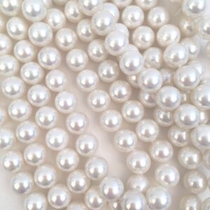 Perlemor - Shell perle, hvid, ca. dia. 10mm