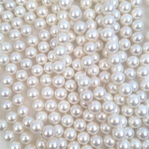 Perlemor - Shell perle, hvid, ca. dia. 6mm