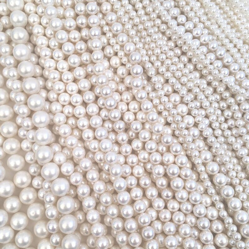 Perlemor - Shell perle, hvid, ca. dia. 2,5mm