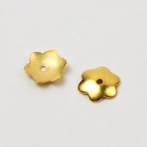 Blomster perleskål, dia. 6,7mm. ca. 100stk, guld