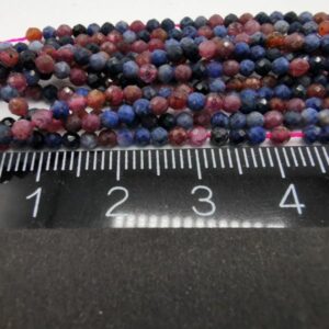 Rubin & Safir faceteret mix 2 mm streng ca. 160 perler